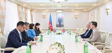 Milli Məclisin sədri Britaniya-Azərbaycan parlamentlərarası dostluq qrupunun rəhbəri ilə görüşüb