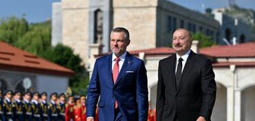 Slovakiya Prezidenti Peter Pelleqrininin Şuşada rəsmi qarşılanma mərasimi olub