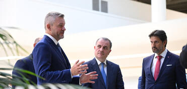 Slovakiya Prezidenti Füzuli aeroportundan təyyarə ilə Bakı şəhərinə yola düşüb