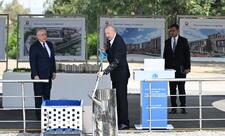 Prezident İlham Əliyev Naxçıvan şəhərində sosial evlər kompleksinin təməlini qoyub  - FOTO