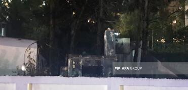 Gəncə prospektində elektrik transformatoru yanıb