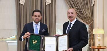 Prezident İlham Əliyevə “Zayed İnsan Qardaşlığı Mükafatı”nın sertifikatı təqdim edilib