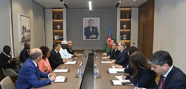 Ceyhun Bayramov Pan-Afrika Parlamentinin prezidenti ilə görüşüb