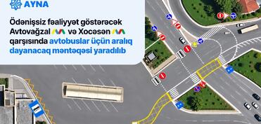 “Avtovağzal” və “Xocəsən” metrostansiyalarının qarşısında avtobuslar üçün aralıq dayanacaq məntəqəsi yaradılıb