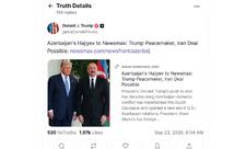 Tramp Hikmət Hacıyevin "Newsmax"a müsahibəsini paylaşıb