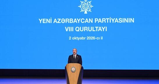 Yeni Azərbaycan Partiyasının VIII Qurultayı keçirilir, Prezident çıxış edir -YENİLƏNİB