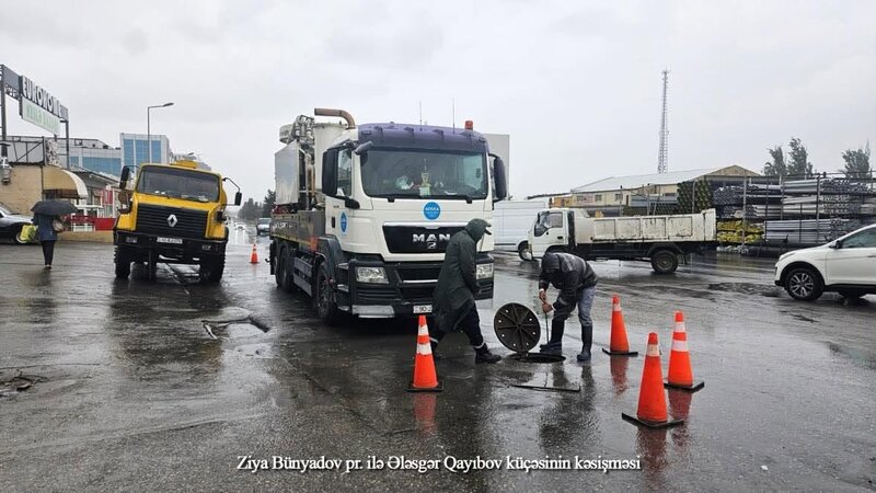 ADSEA intensiv yağışlar zamanı su toplantısının qarşısını almaq üçün tədbirlər görür - FOTO