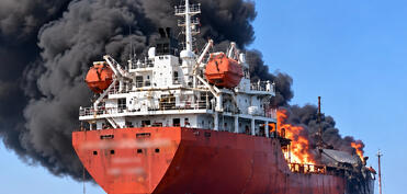 Hörmüz boğazında tanker minaya düşüb