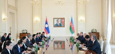 Prezident İlham Əliyevin Laos Prezidenti ilə geniş tərkibdə görüşü olub - FOTO - YENİLƏNİB - FOTO