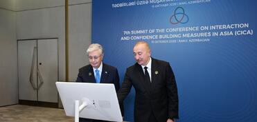Bakıda Azərbaycan və Qazaxıstan prezidentləri görüşüblər, Trans-Xəzər Fiber-Optik Kabel Xəttinin açılışını ediblər