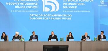 Prezident İlham Əliyev VII Ümumdünya Mədəniyyətlərarası Dialoq Forumunun açılışında çıxış edib - VİDEO - YENİLƏNİB - VİDEO - YENİLƏNİB